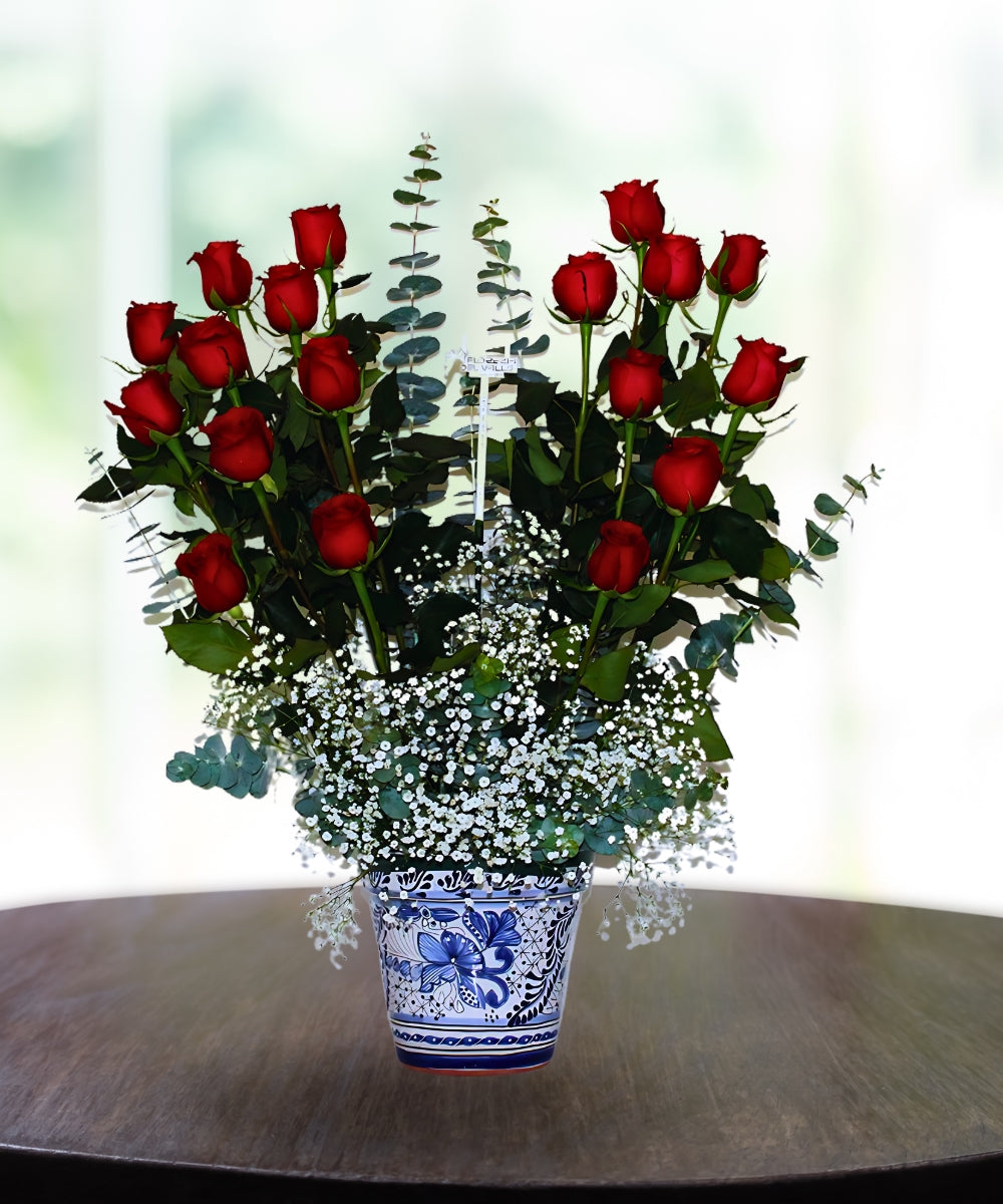 Talavera Tradicional con Rosas