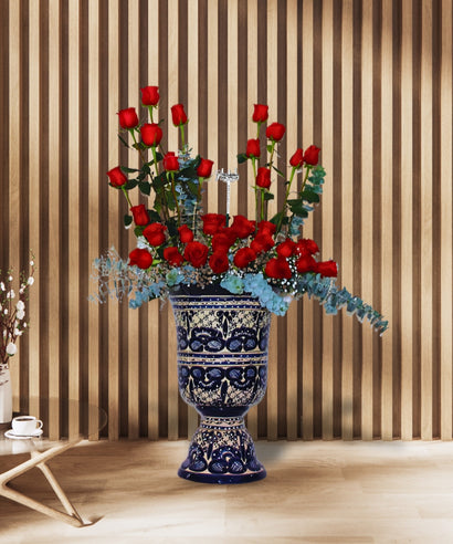 Gran copa de Talavera poblana con Rosas Mediano