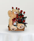Canasta con Rosas, Oso y Chocolates