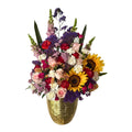 Base de ceramica chica con flores mixtas premium