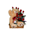 Canasta con Rosas, Oso y Chocolates