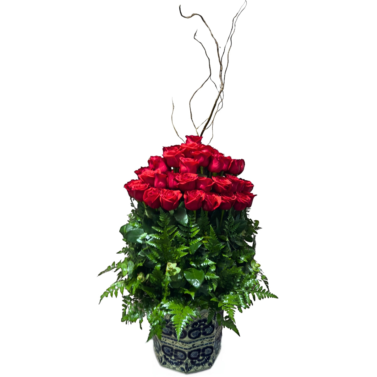 Talavera hexagonal grande con rosas