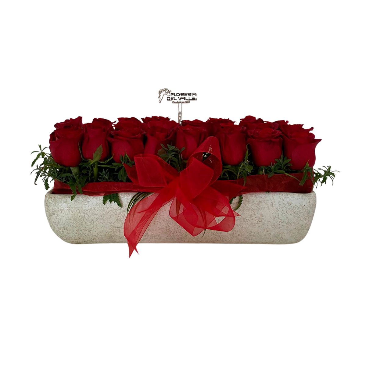 Jardinera con Rosas Rojas