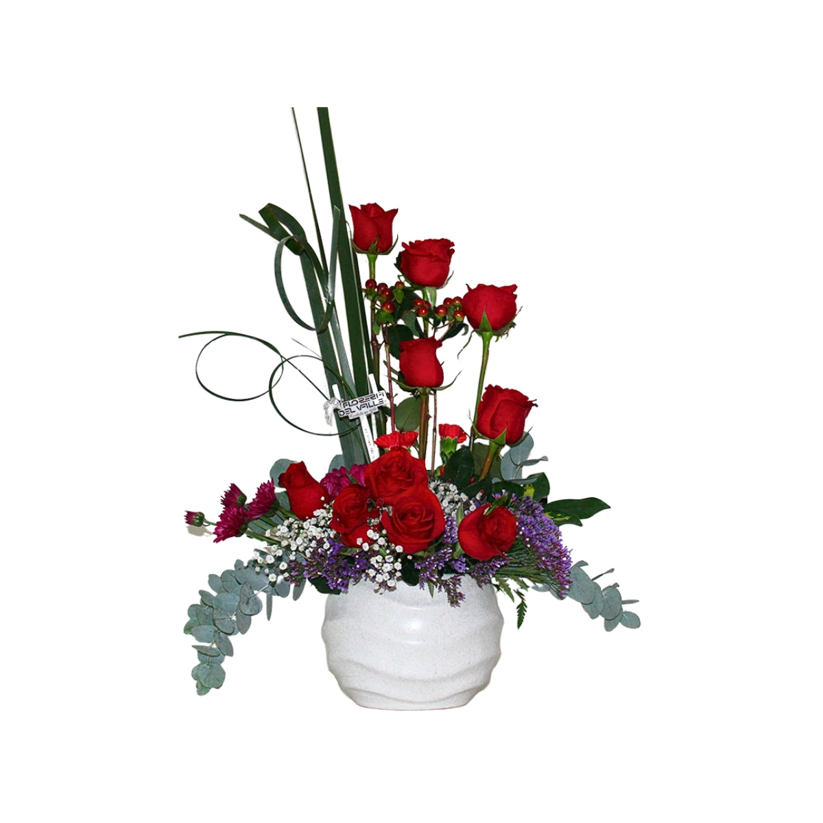 Cerámica Ondulada con Rosas Rojas