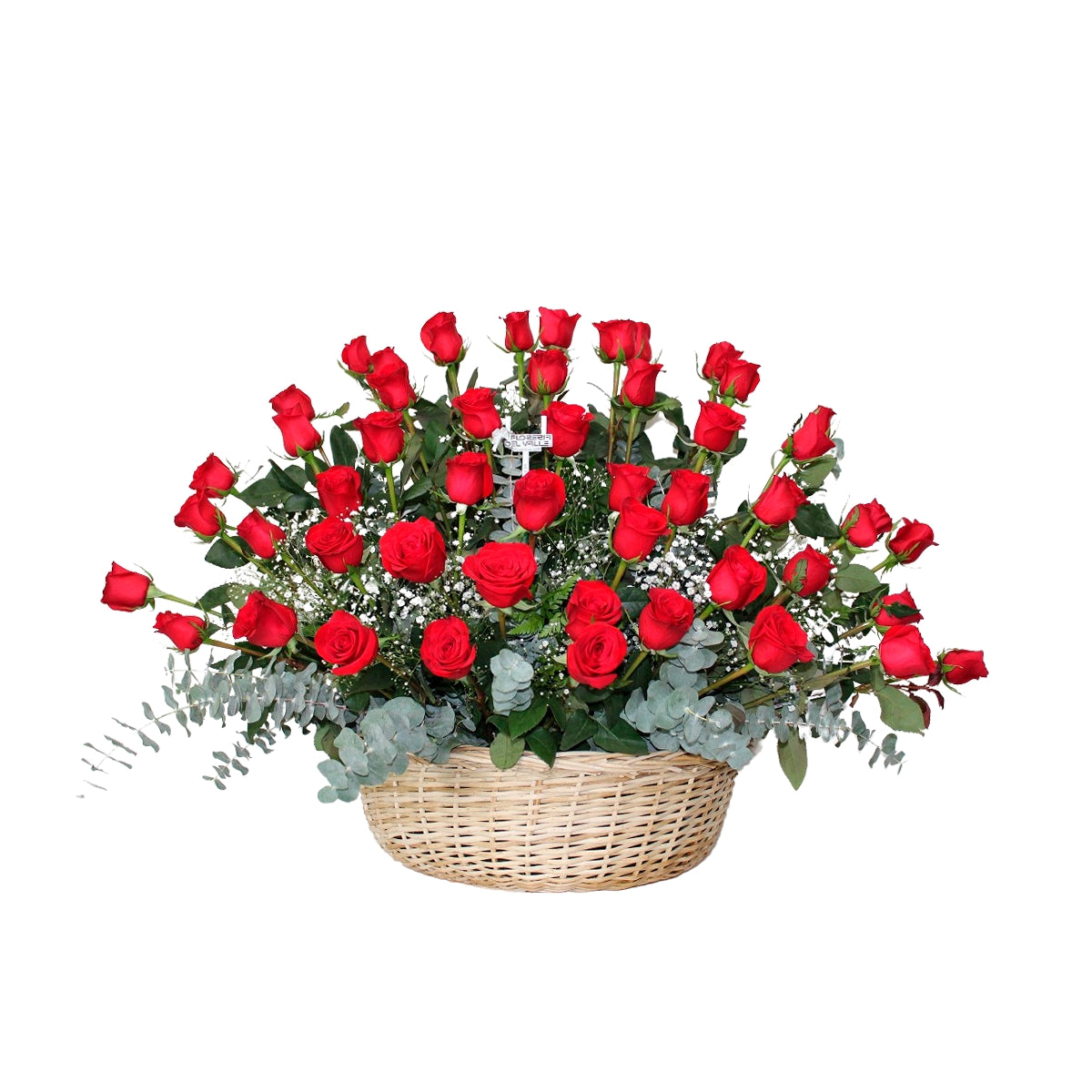 Canasta Clásica con Rosas Rojas