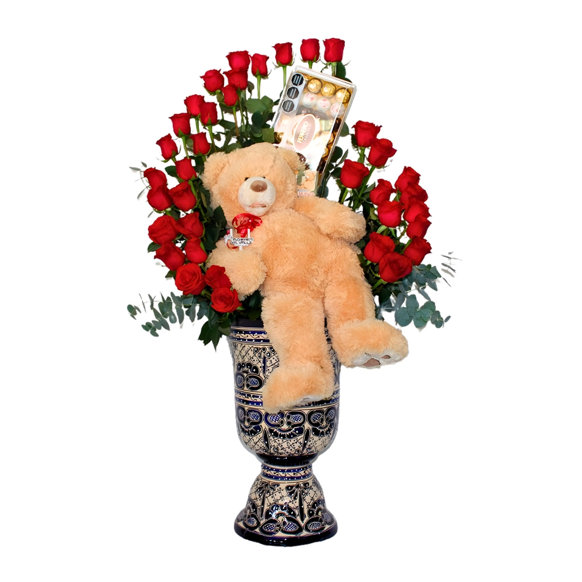 Gran copa de Talavera con Rosas y Oso