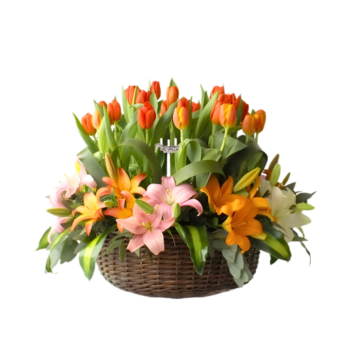 Canasta de Tulipanes y Lilis