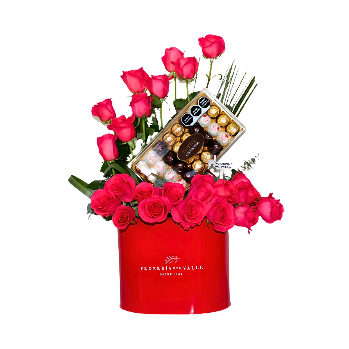 Base Roja de  Metal con Chocolates