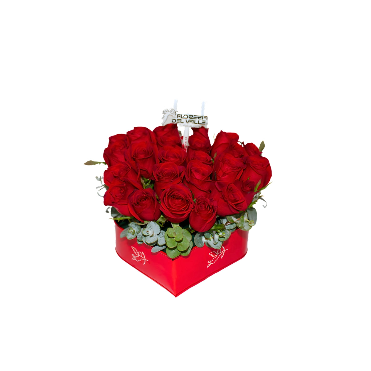 Corazón metálico con Rosas