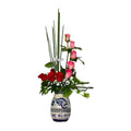 Florero Estilizado Chico talavera con Rosas de colores