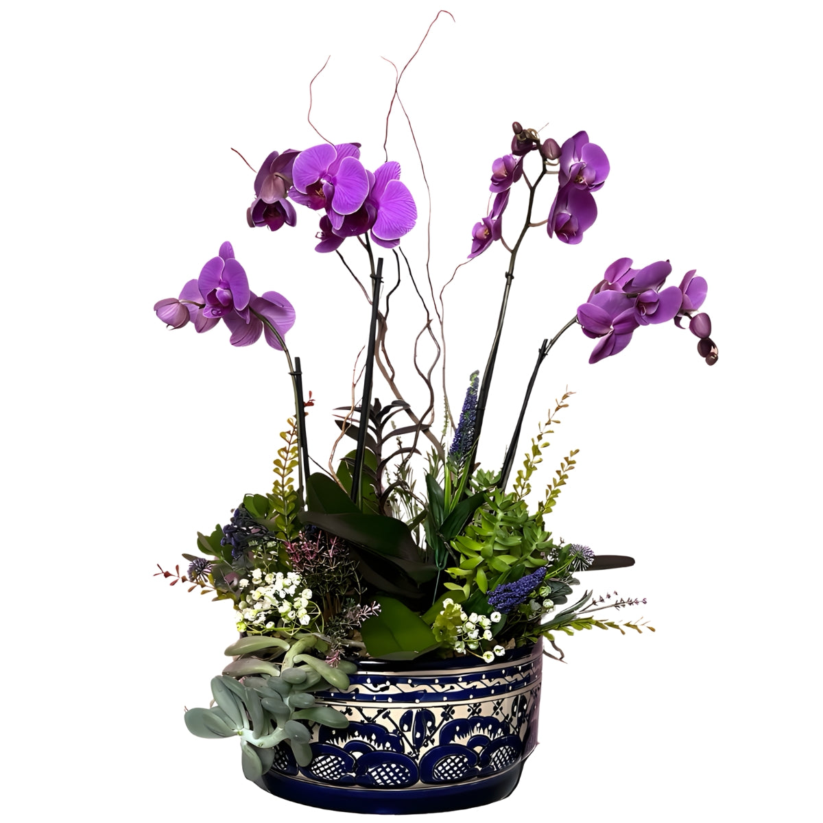 Orquidea doble en base de Talavera