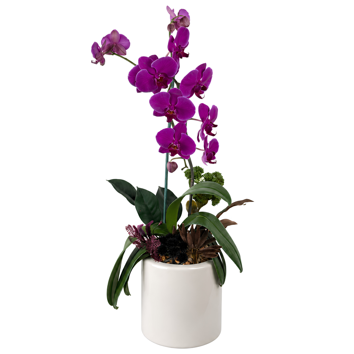 Cilindro fibra con orquídea