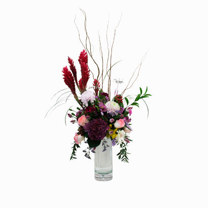 Diseño Moderno en Crsital con Flores MIxtas