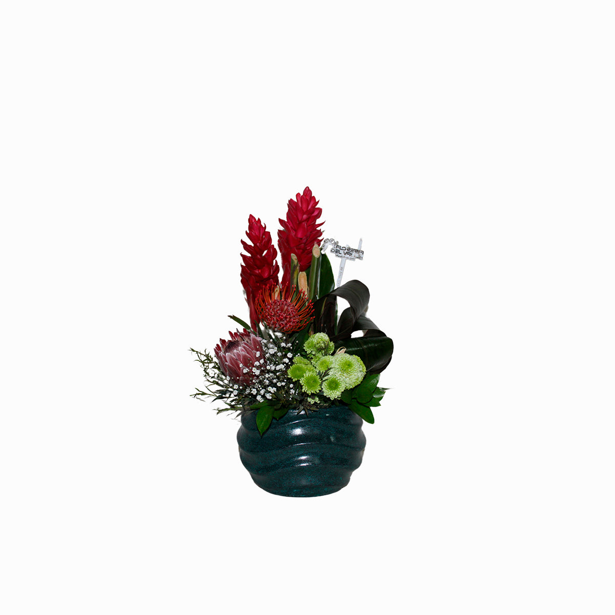 Ceramica Ondulada con Flores Tropicales