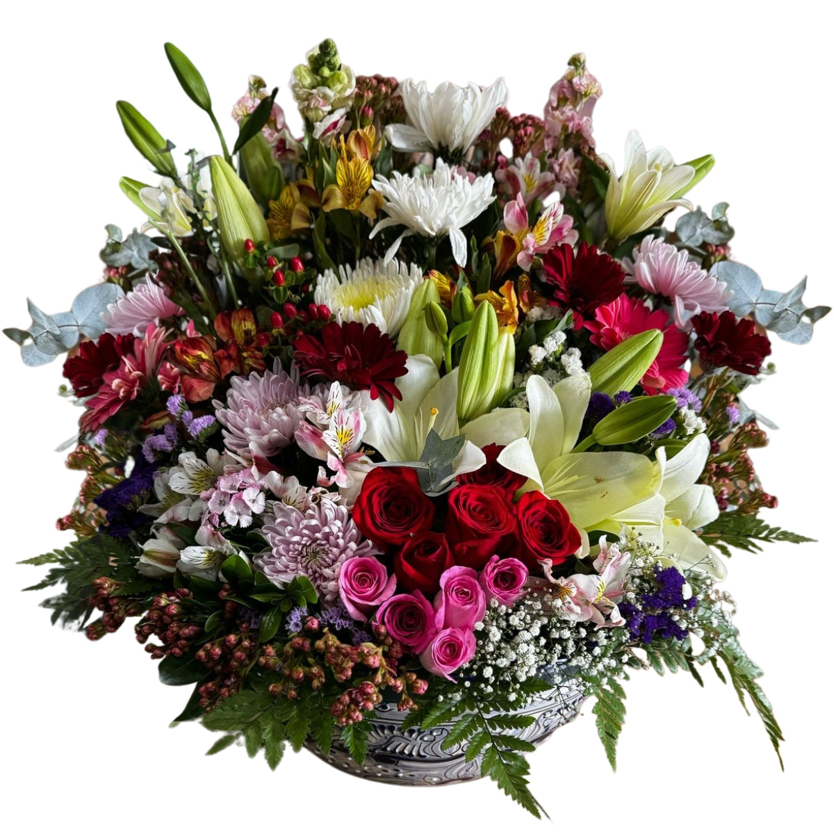 Aguamanil grande de Talavera con flores Mixtas