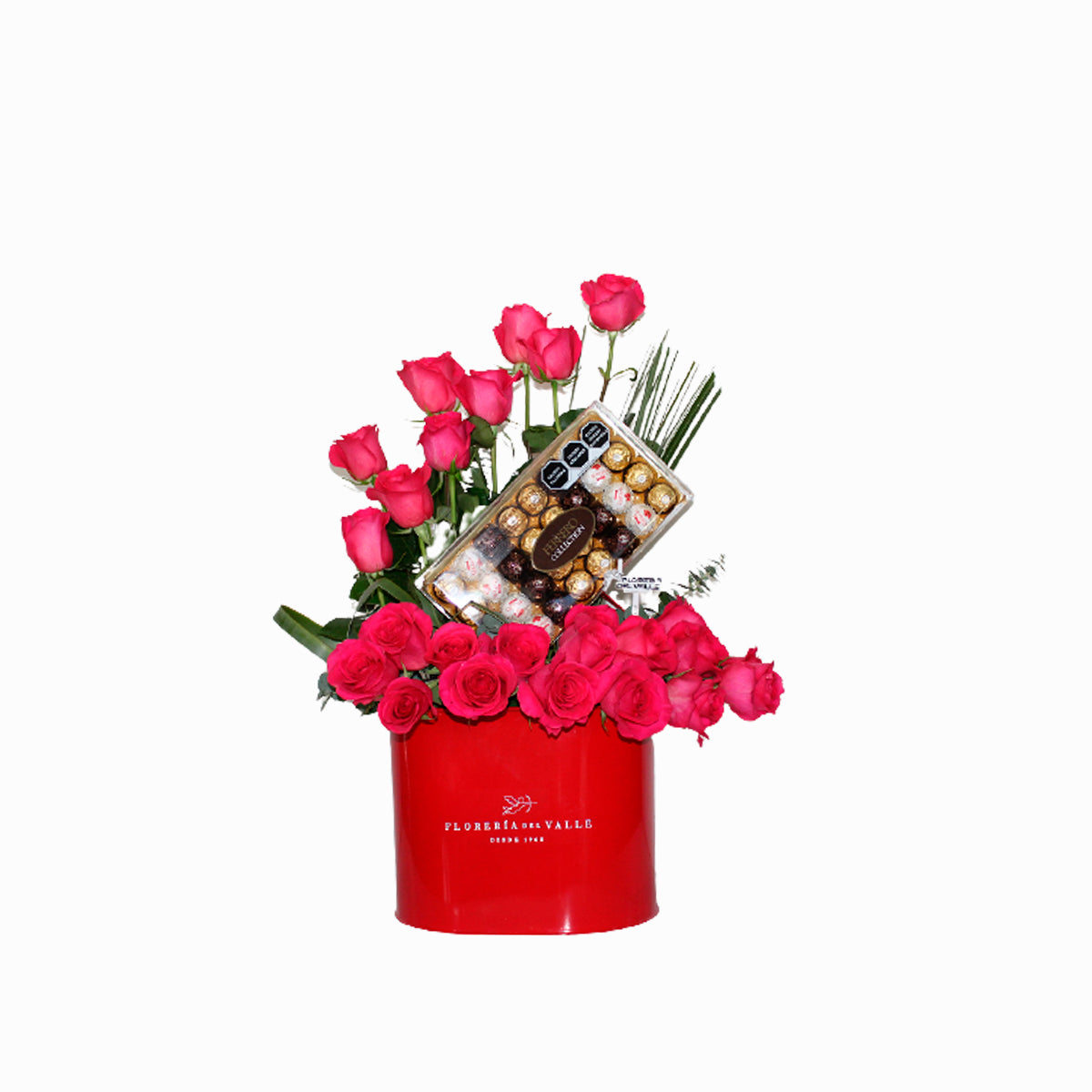 Base Roja de  Metal con Chocolates