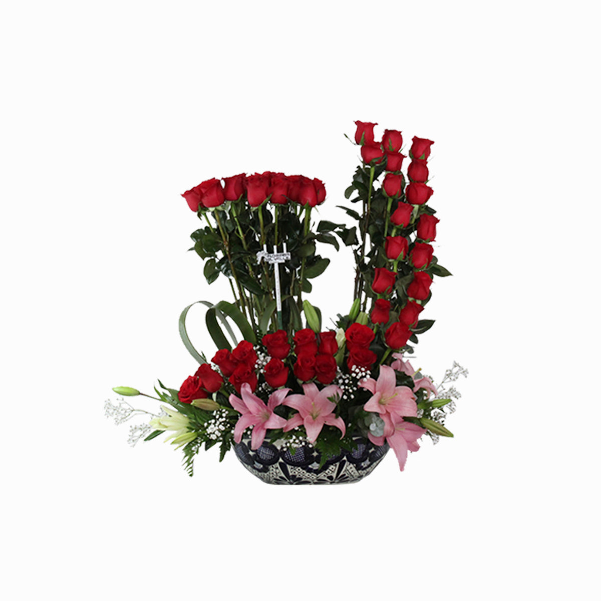 Aguamanil Talavera Mediano con Rosas y Lilis