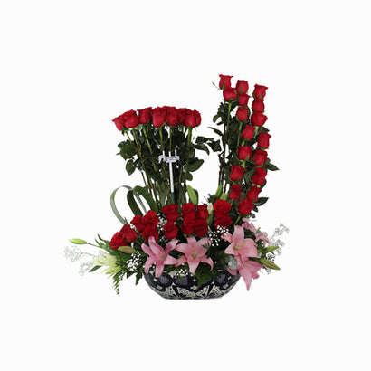 Aguamanil Talavera Mediano con Rosas y Lilis