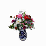 Florero Estilizado Chico Talavera con Flores Mixtas