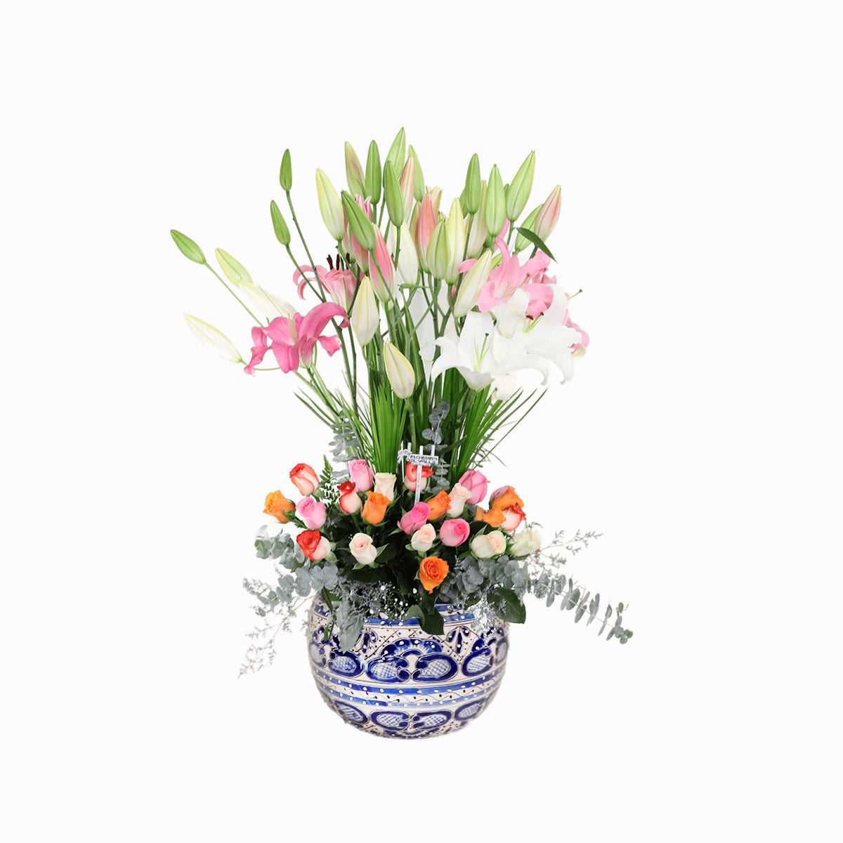 Bule Talavera con Rosas y Orientales