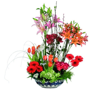 Aguamanil Talavera con Tulipanes, Lilis y Rosas