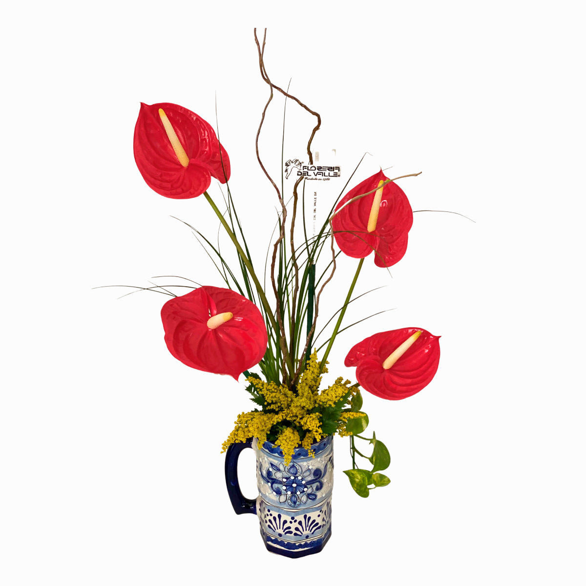 Florero de Talavera con Anturios