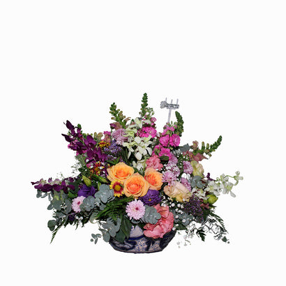 Aguamanil Talavera con flores Mixtas