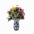 Florero Estilizado Grande Talavera con Flores Mixtas