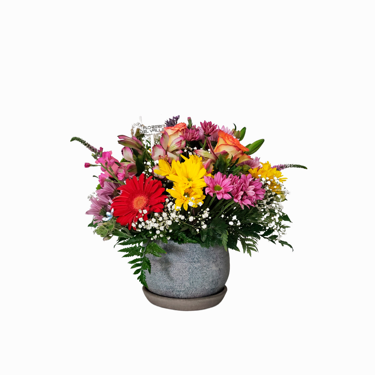 Base Mediana con Flores Mixtas