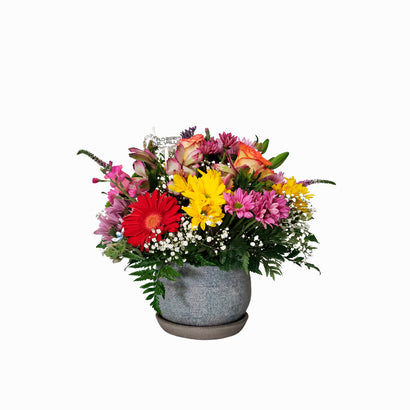 Base Mediana con Flores Mixtas